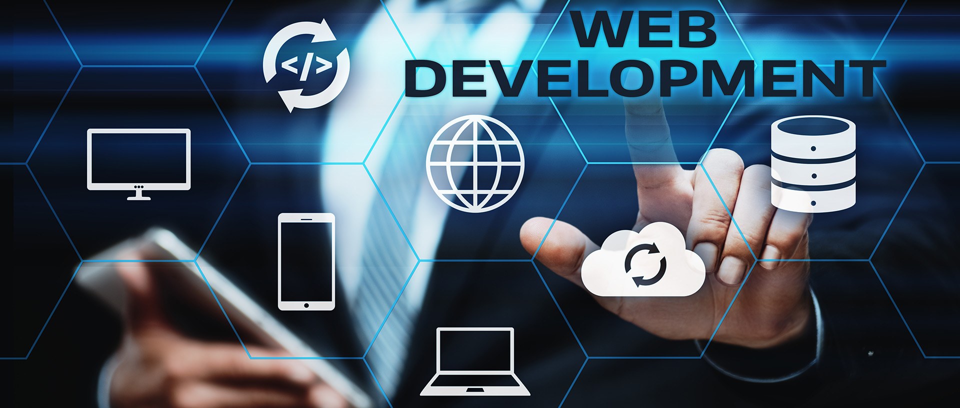 Laptop screen showing web development code